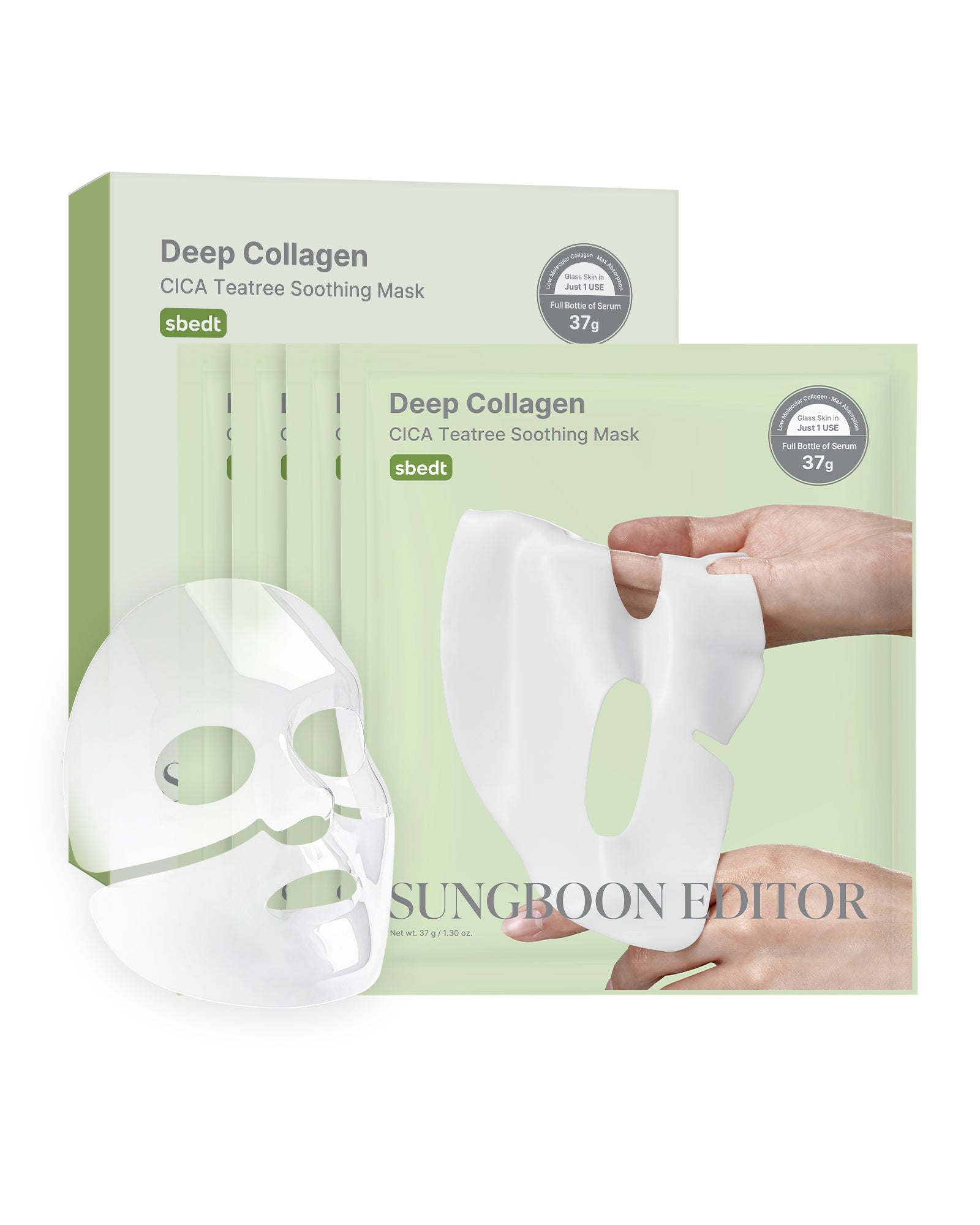 Sungboon Editor Deep Collagen Cica Teatree Soothing Mask 37g*4ea | Skin Note
