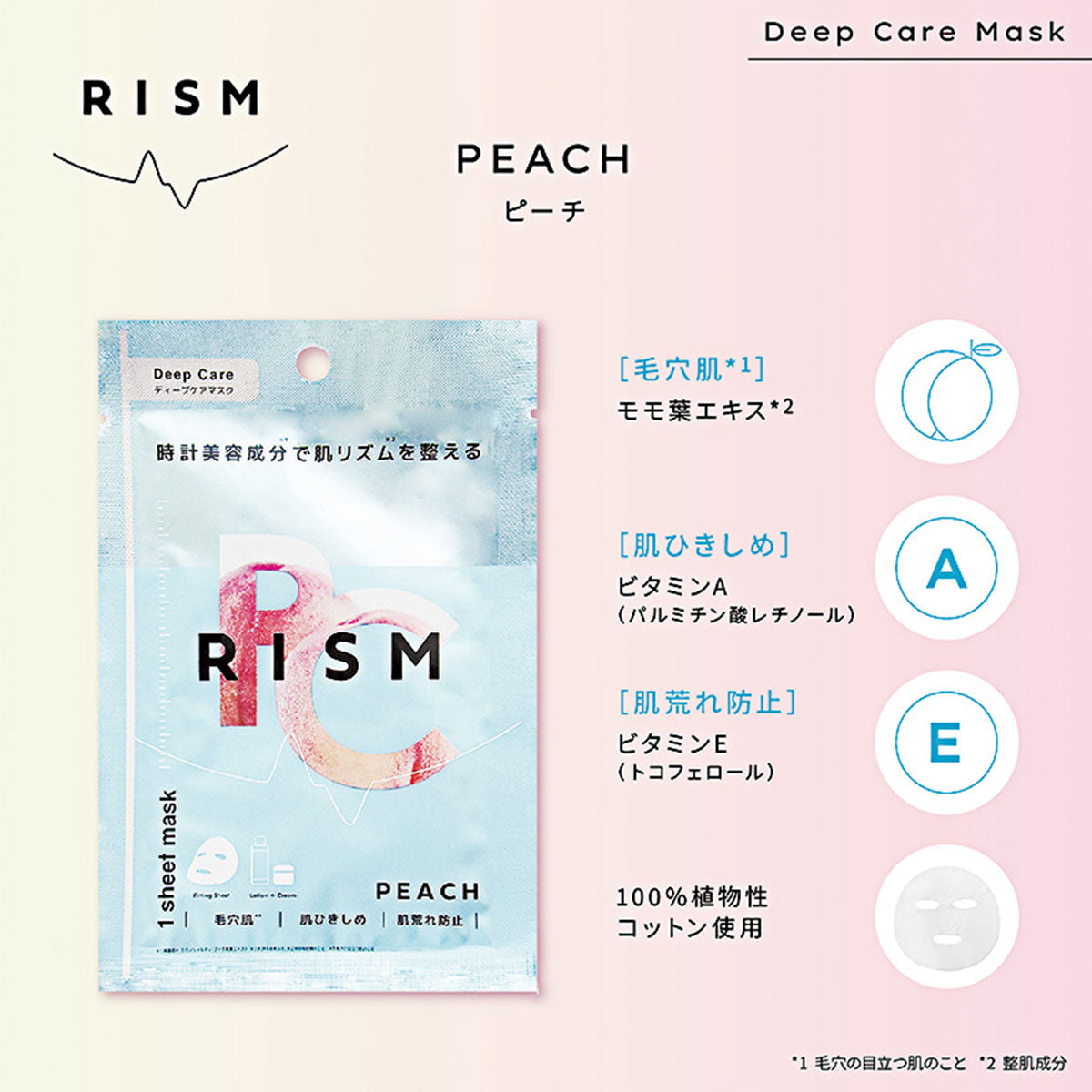 PC Deep Care Mask Peach #Pore Care 1 Sheet
