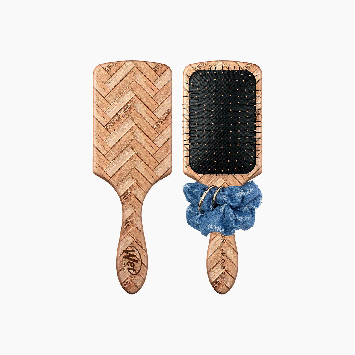 Wet Brush Naomi Model Paddle Detangler #Herringbone  （1 Brush+ 1 Hair Ring）
