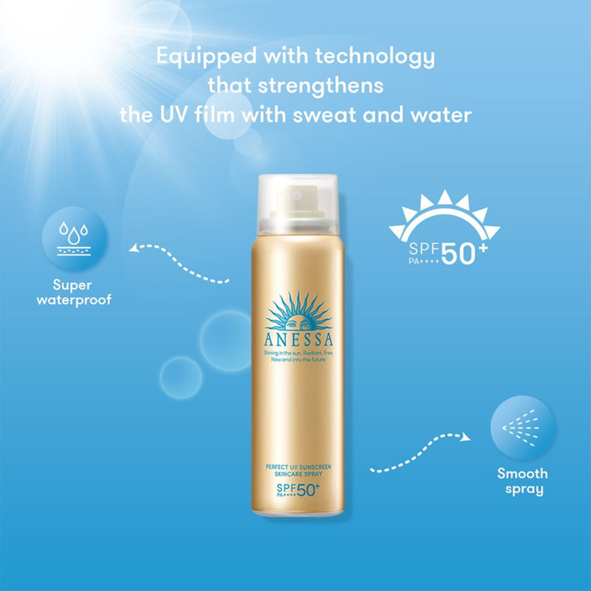 资生堂安耐晒新完美UV防晒喷雾抵御紫外线 spf50+ PA ++++ 60g