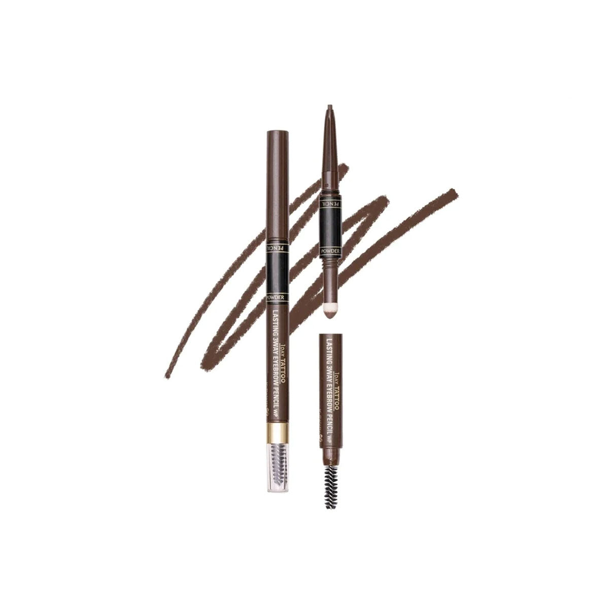 One Day Tattoo Lasting 3 Way Eyebrow #02 Natural Brown  8g