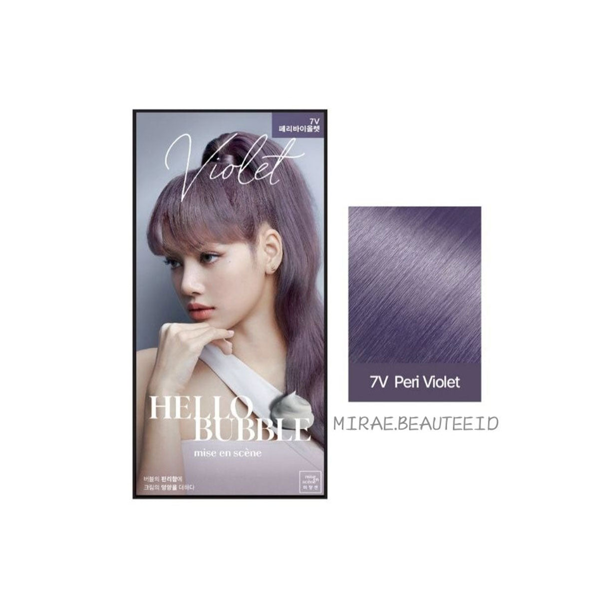All New Hello Bubble x Blackpink Hair Color Kit #7V Peri Violet