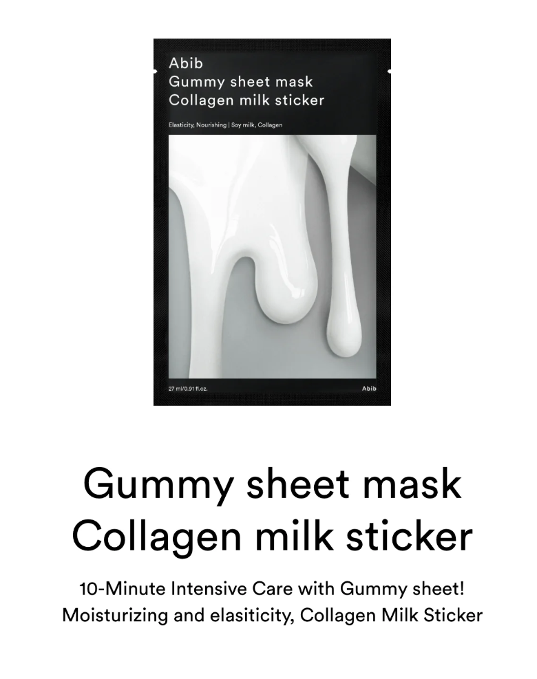 Abib Gummy Sheet Mask Collagen Milk Sticker