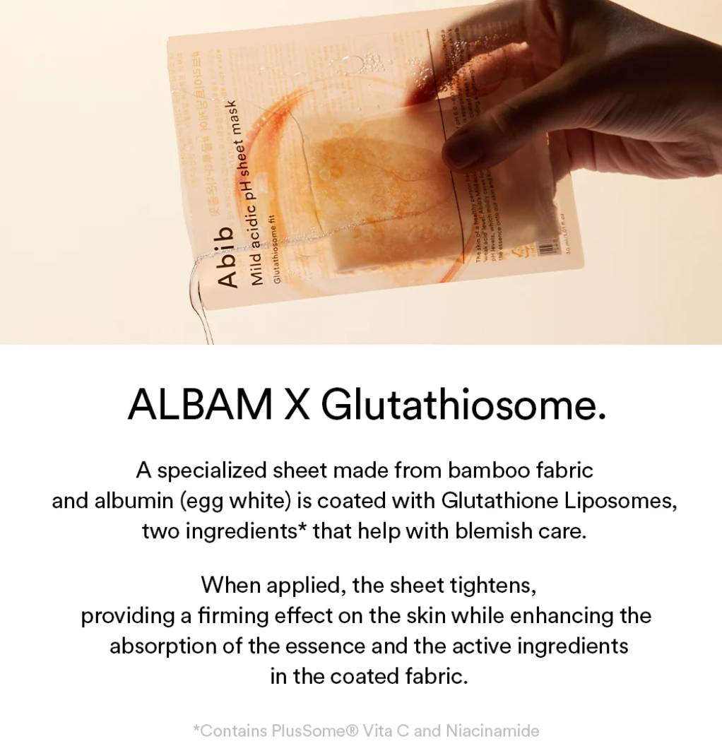 Abib Mild Acidic Ph Sheet Mask Glutathiosome Fit