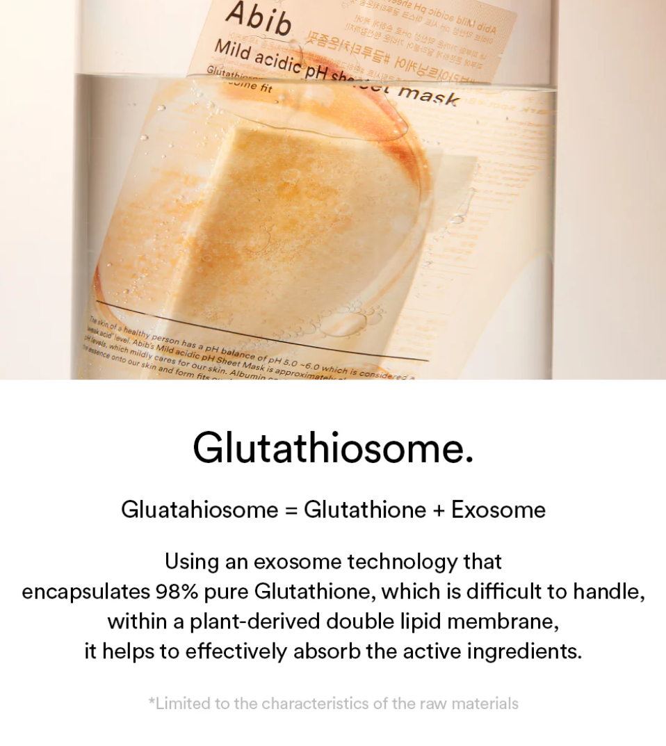 Abib Mild Acidic Ph Sheet Mask Glutathiosome Fit