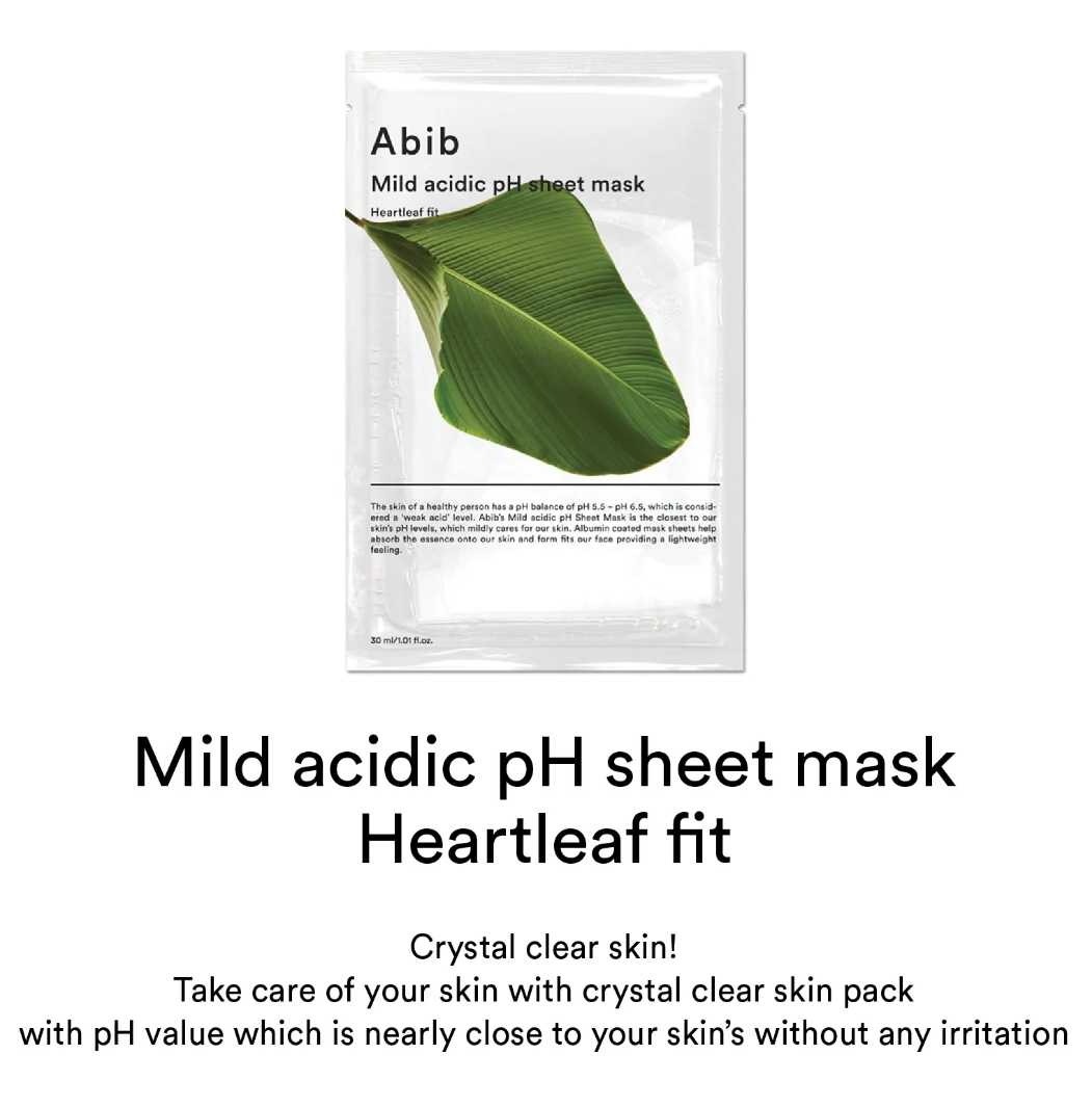 Abib Mild Acidic Ph Sheet Mask Heartleaf Fit