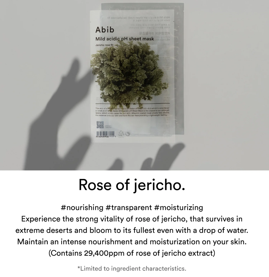 Abib Mild Acidic Ph Sheet Mask Jericho Rose Fit