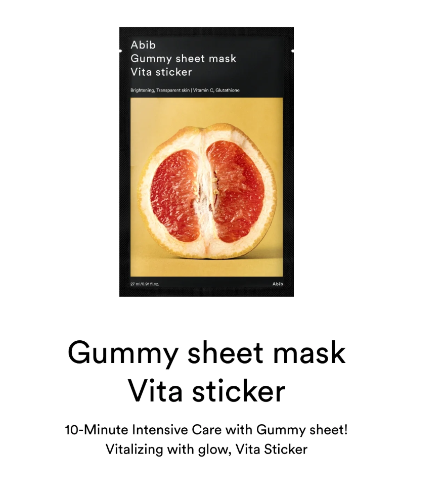 Abib Gummy Sheet Mask Vita Sticker