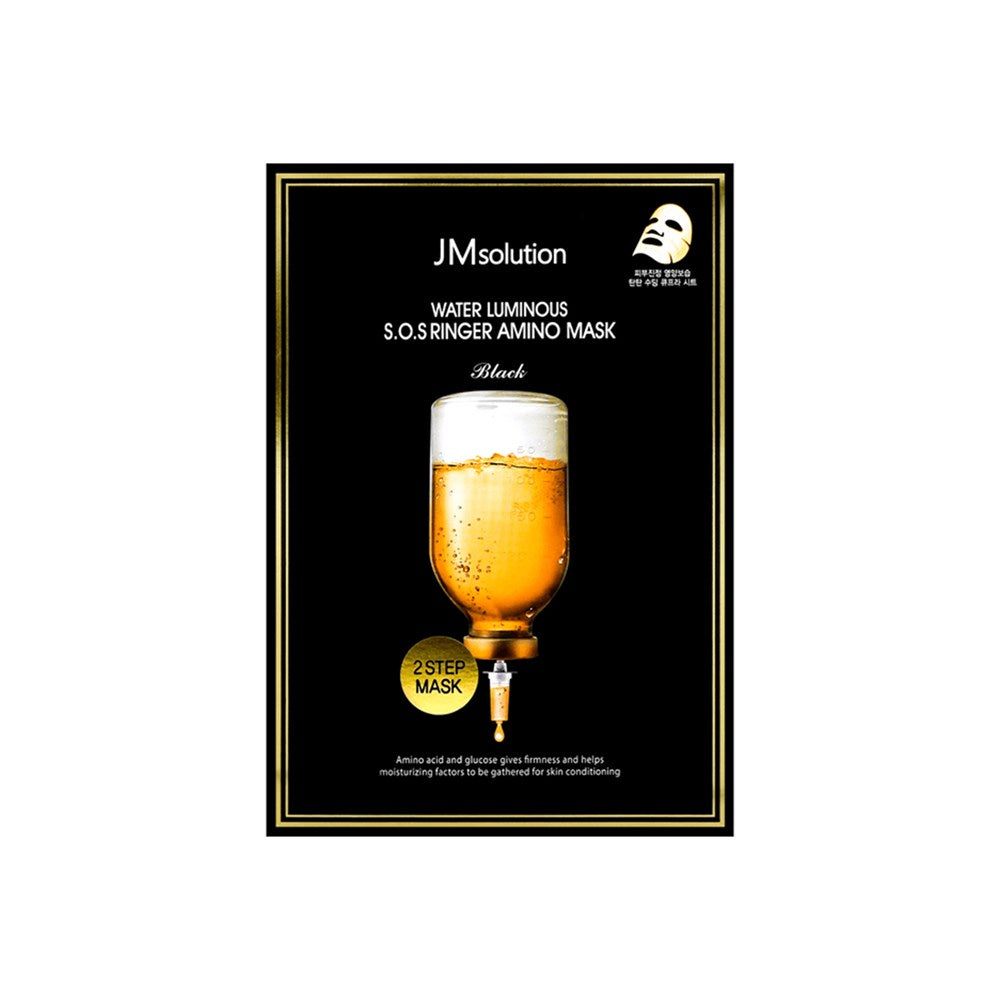 JM Solution Water Luminous S.O.S Ringer Amino Mask Plus Black 10pcs - SKINNOTE INC