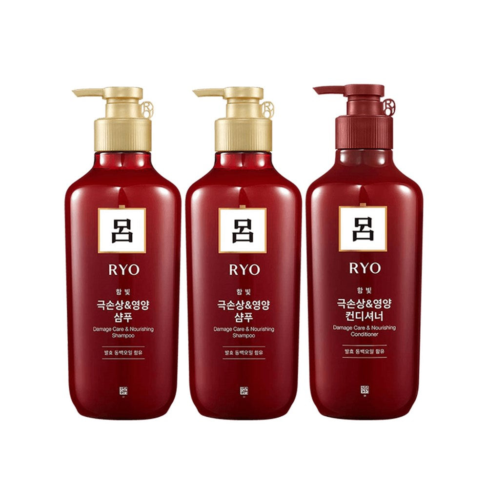 RYO Damage Care Shampoo 550ml*2 + Conditioner 550ml*1  Set of 3