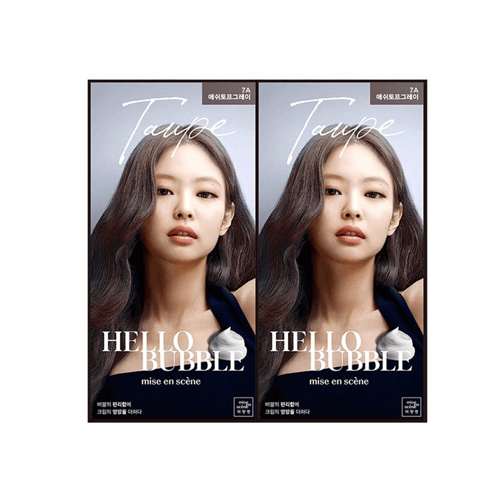 MISE EN SCNE Hello Bubble Hair Color Kit #7A Ash Taupe Grey  Pack of 2