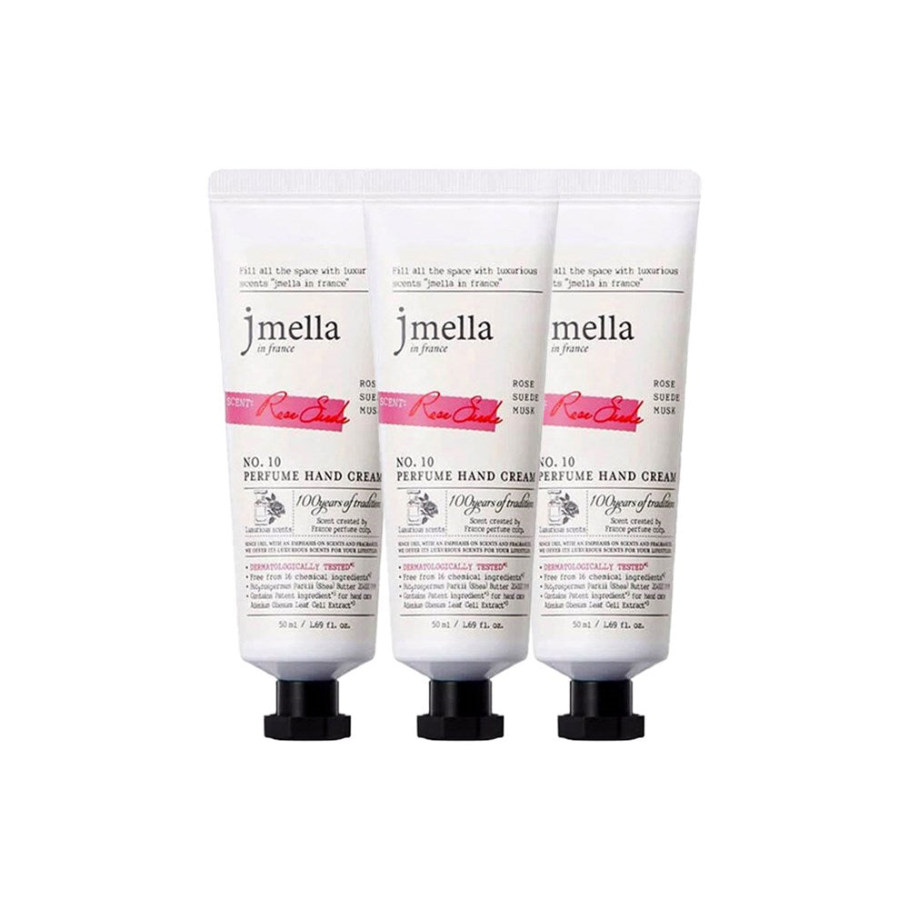 J Mella Perfume Hand Cream High Moisture Butter Cream #No.10 Rose Suede 50ml 3pcs