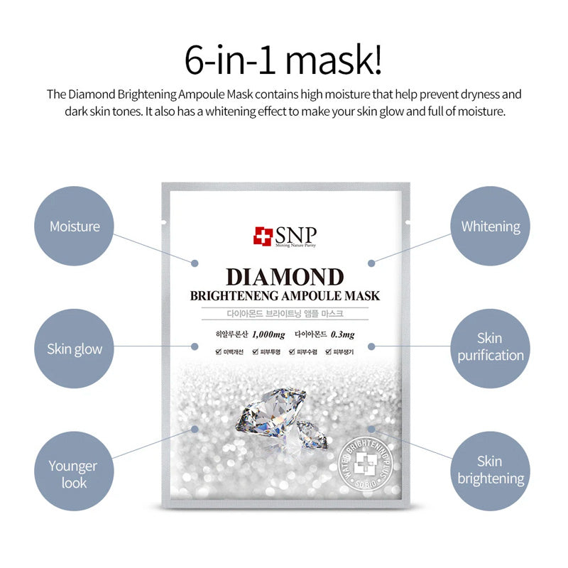 Diamond Brightening Ampoule Mask 10Sheets （2024.05.9 expires）