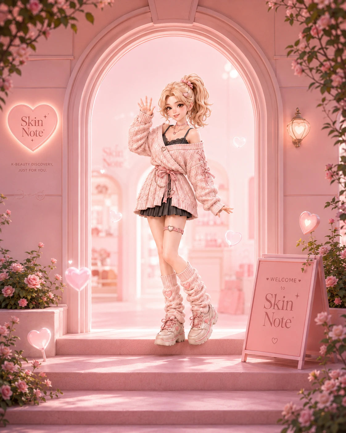 Finalized Nana standing in the Skin Note world